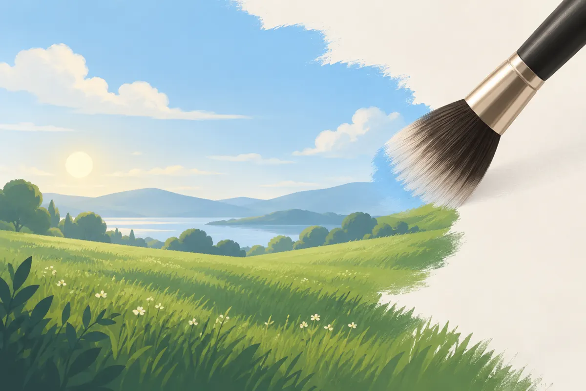 Ilustracja retuszu fragmentu zdjęcia za pomocą pędzla