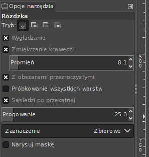 Jak zrobić przezroczyste tło w Gimpie za pomocą różdżki? - eksperymentując z opcjami