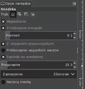 Jak zrobić przezroczyste tło w Gimpie za pomocą różdżki? - eksperymentując z opcjami