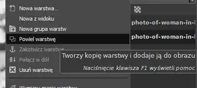 Powielenie warstwy – przydatne aby później zostawić na grafice parę kolorowych miejsc