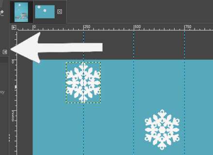 Animowany GIF - dodanie prowadnic aby śnieżki spadały po linii prostej