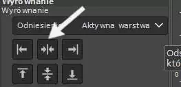 Wybór odpowiednich parametrów aby  wyśrodkować obiekt lub jakiś obraz w Gimp